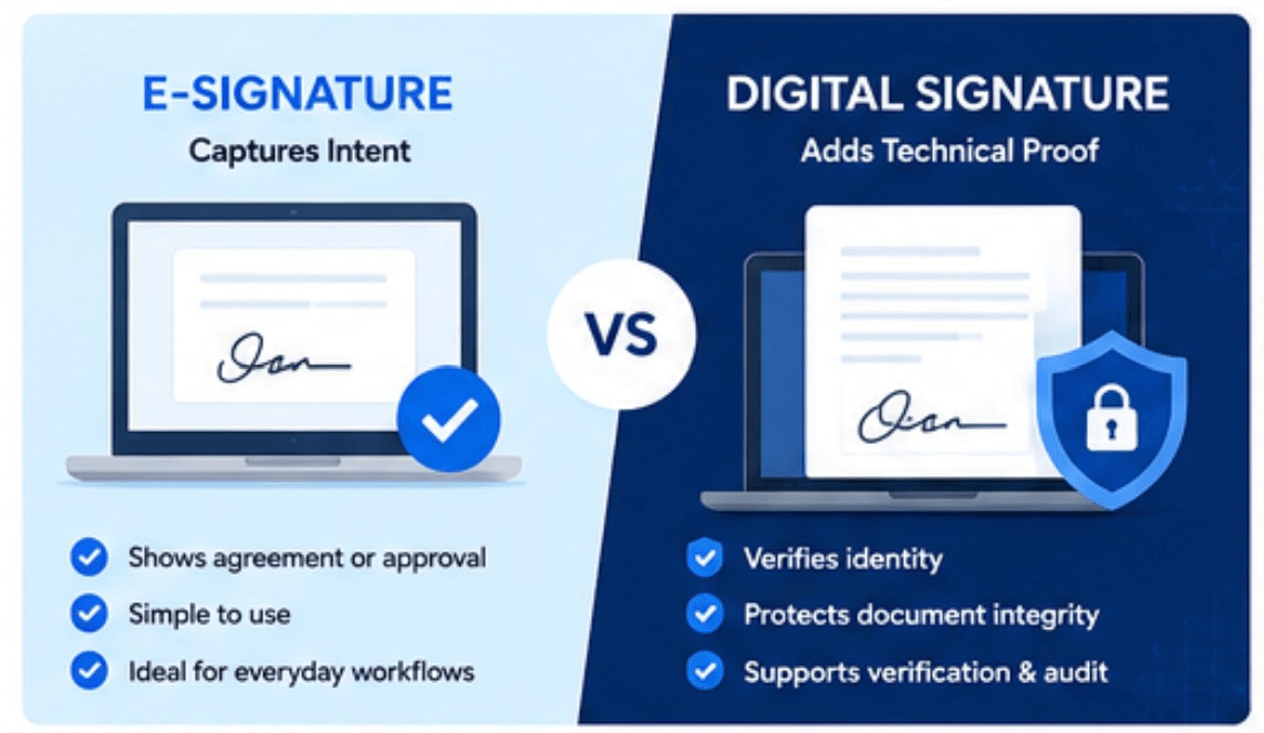E-Signature vs Digital Signature for Business